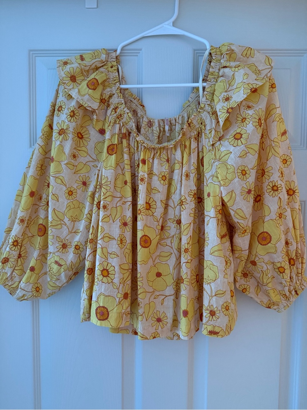 Free People Floral Cotton Blouse